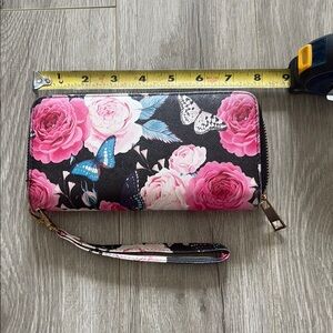 Floral Black and Pink Women's Wallet